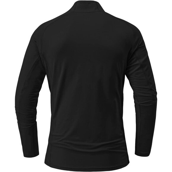 🆕 Men Black Pullover Golf Polo Shirts Long Sleeve Breathable Soft Running Tops - Picture 2 of 7